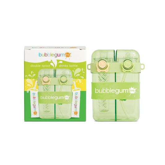 Bubblegum 760ml Kids Twin Spout Water/Juice Bottle - GREEN