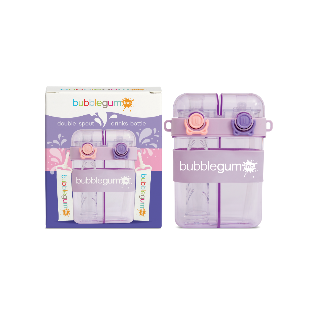 Bubblegum 760ml Kids Twin Spout Water/Juice Bottle - PURPLE